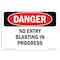 Signmission Safety Sign, OSHA Danger, 7" Height, 10" Width, Aluminum, No Entry Blasting In Progress, Landscape OS-DS-A-710-L-2492 - alternate 1